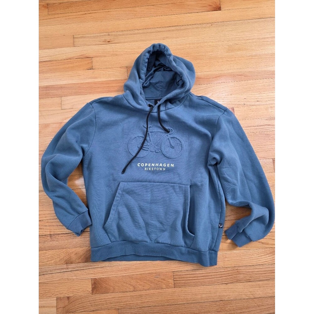 Fox Originals Hoodie Blue Copenhagen Biketown Spell Out Heavy Fleece XXL Mens